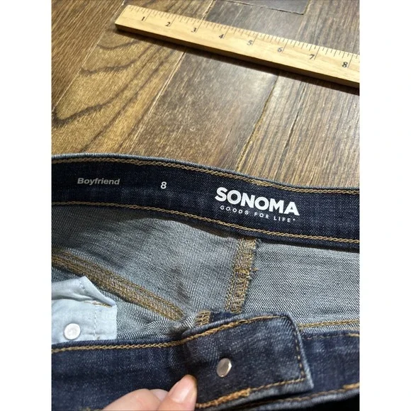 Sonoma Women's Denim Blue Jeans Size 8 Boyfriend Style Dark Wash - Picture 5 of 6